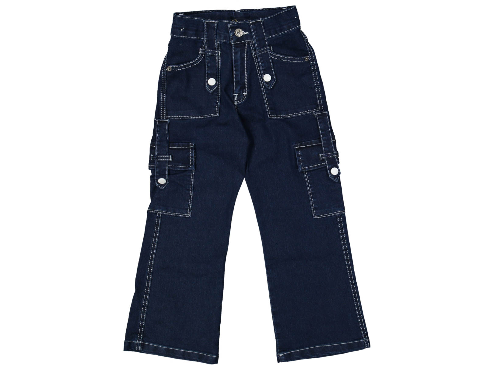 KIZ 6/10 YAŞ KARGO CEP ÇITÇITLI KOT PANTOLON