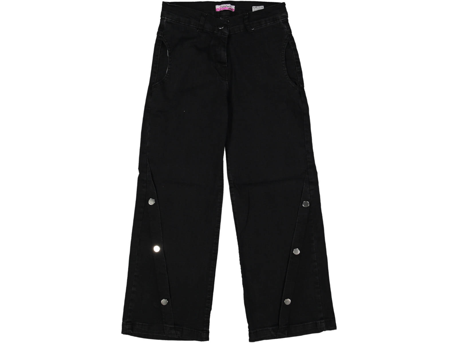 KIZ 13/16 YAŞ YAN CEPLİ SİYAH KOT PANTOLON