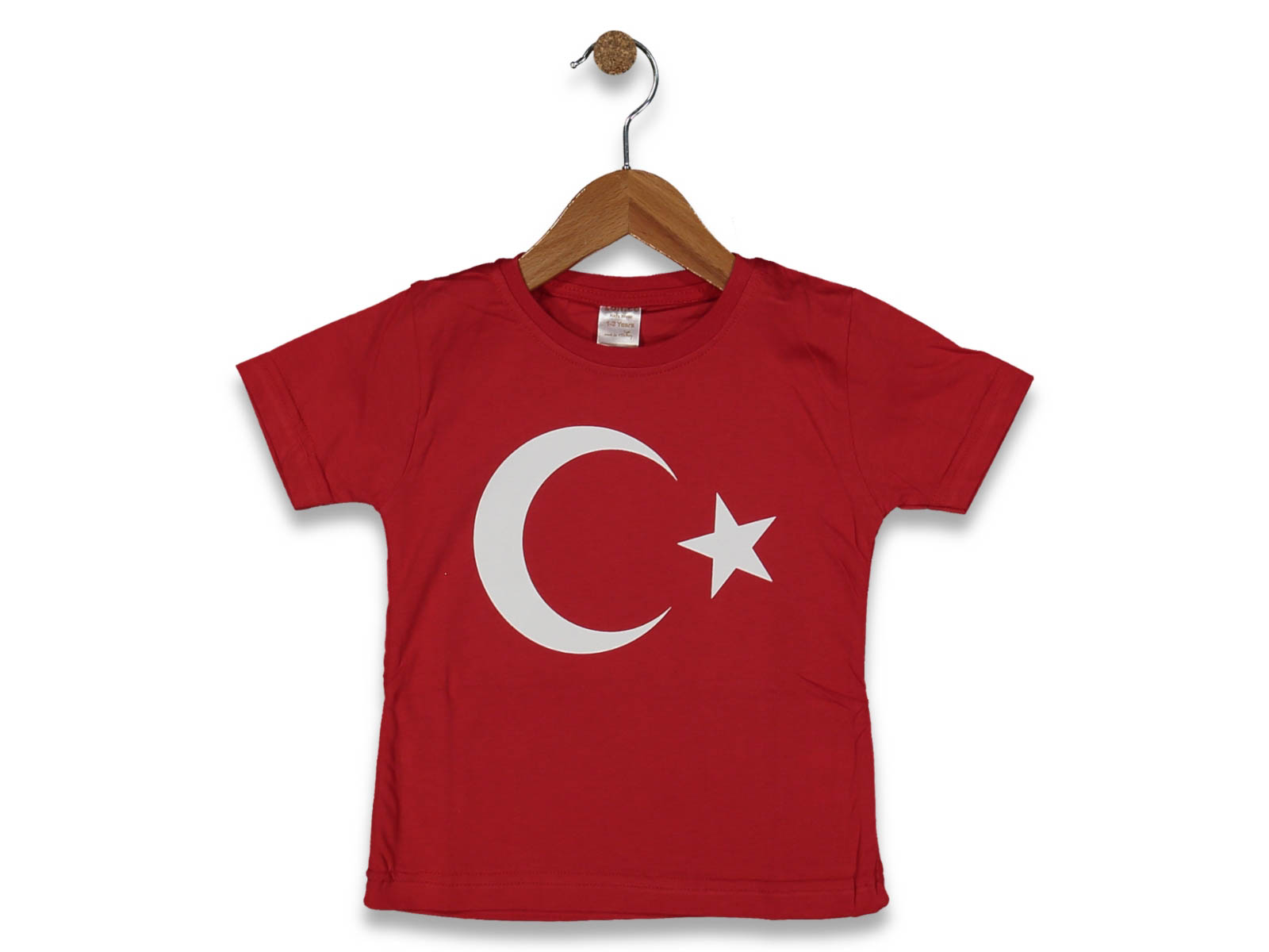 UNISEX 9/12 YAŞ KIRMIZI BAYRAK BASKILI TİŞÖRT