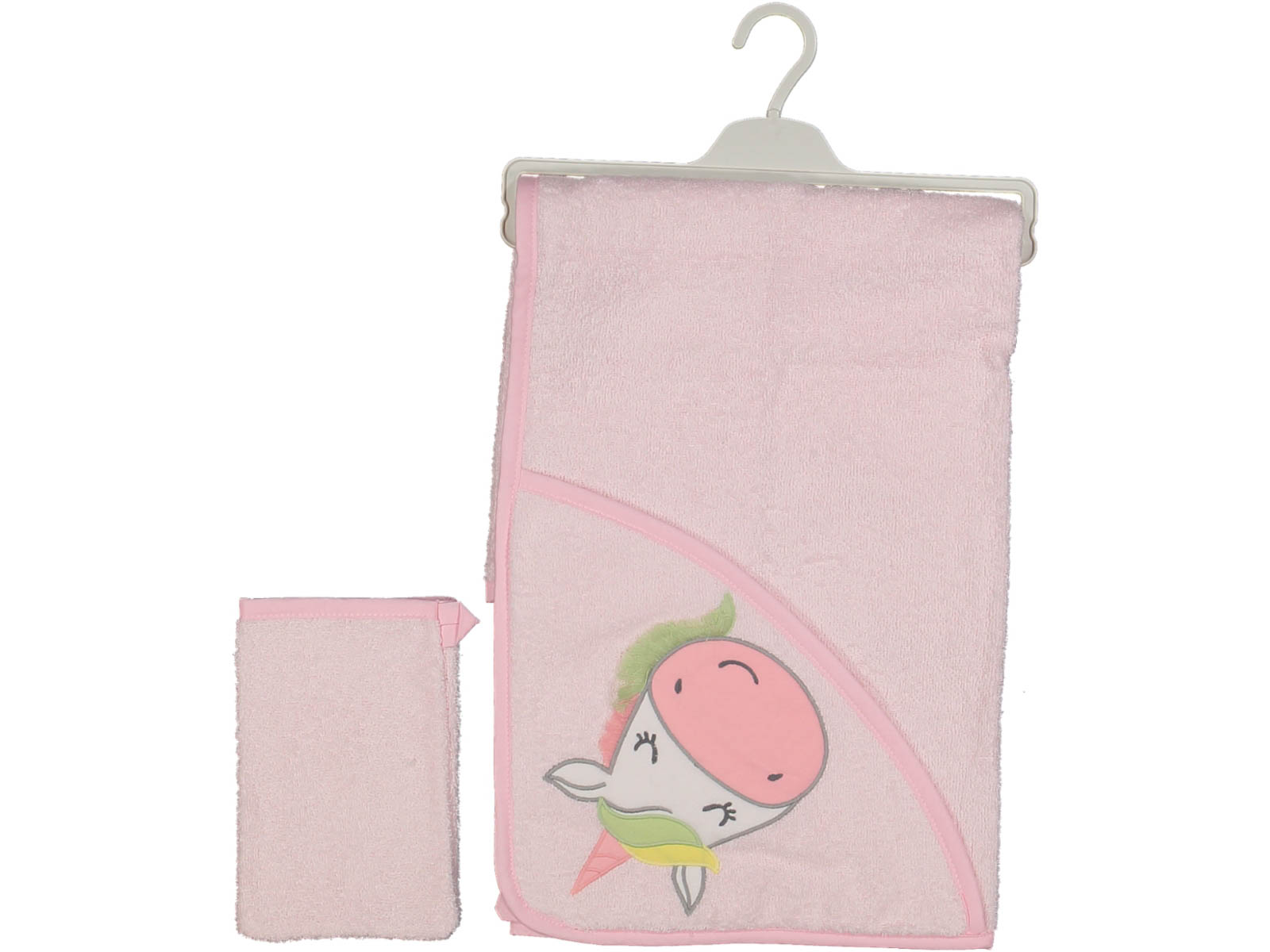 KIZ / AY UNICORN DOKUMA KAPŞONLU 2Lİ HAVLU