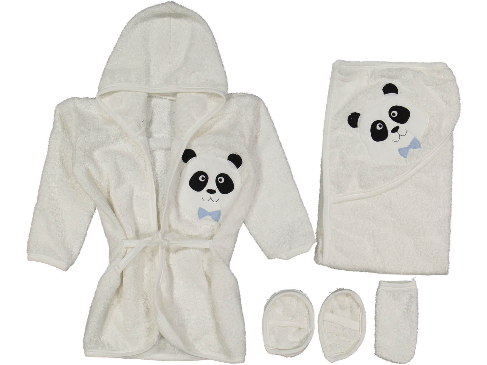 BEBE PANDA KUTULU HAVLU BORNOZ SET