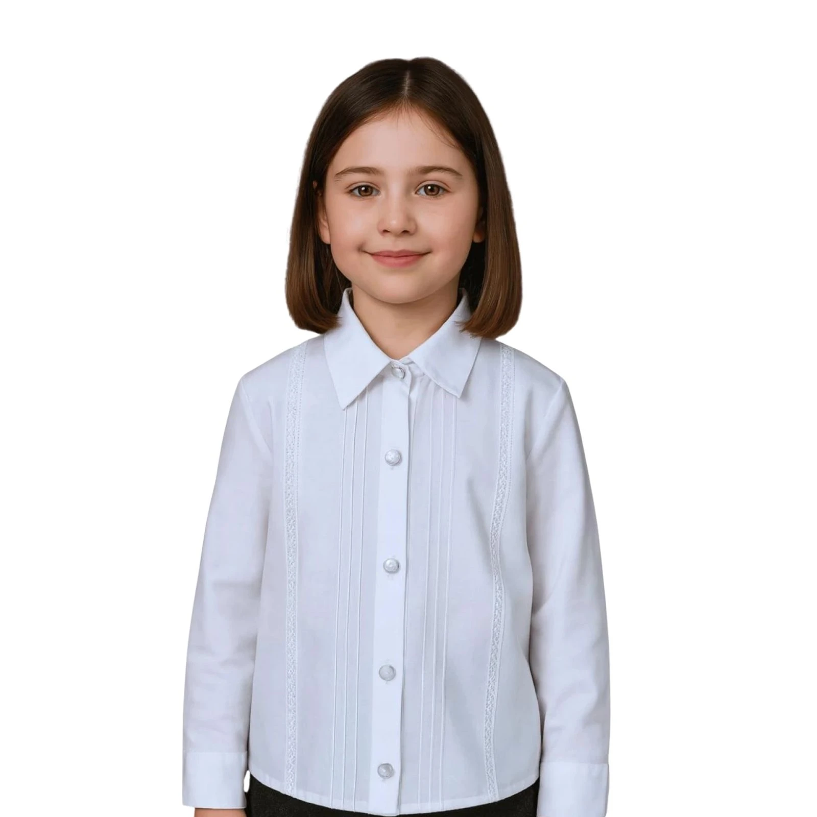ELAYZA KIZ ÇOCUK BEYAZ OKUL GÖMLEĞİ