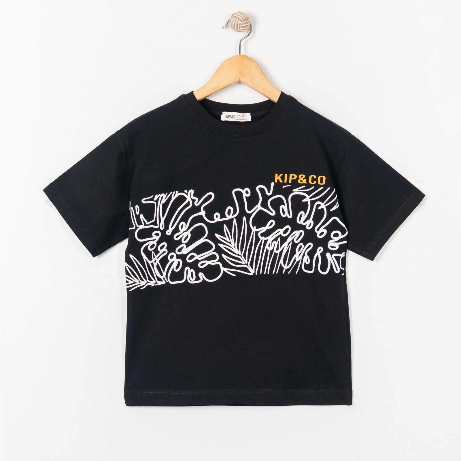 ERKEK 11/14 YAŞ YAPRAK BASKILI T-SHIRT