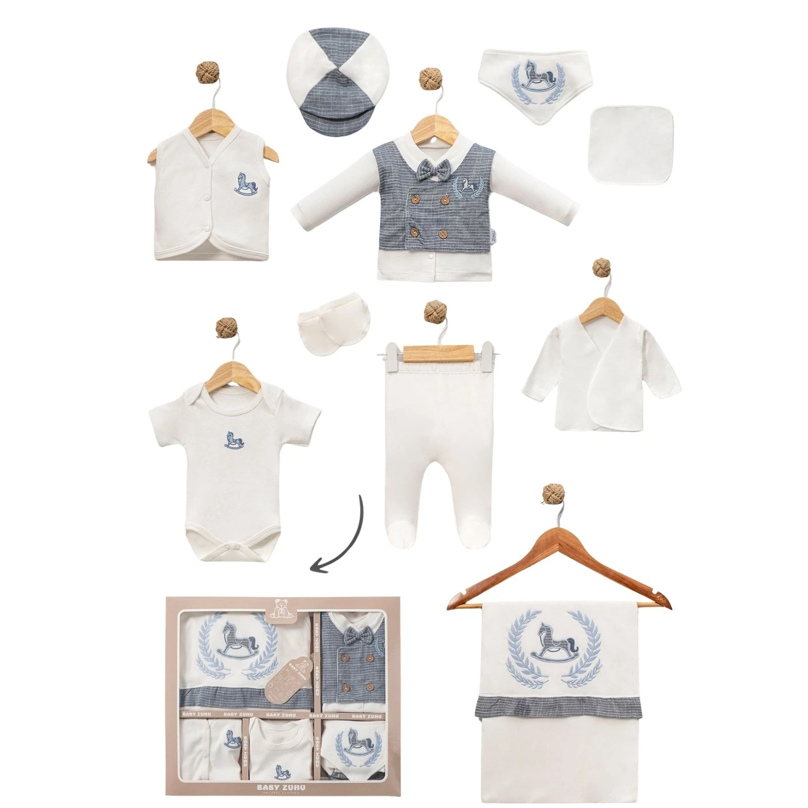 ERKEK 1/3 AY ATLI YELEKLİ PAPYONLU 10 LU SET