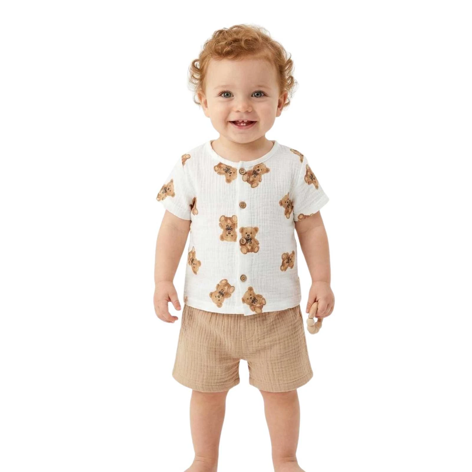 ERKEK 9/24 AY MÜSLİN CUTE BEAR 2'Lİ TAKIM