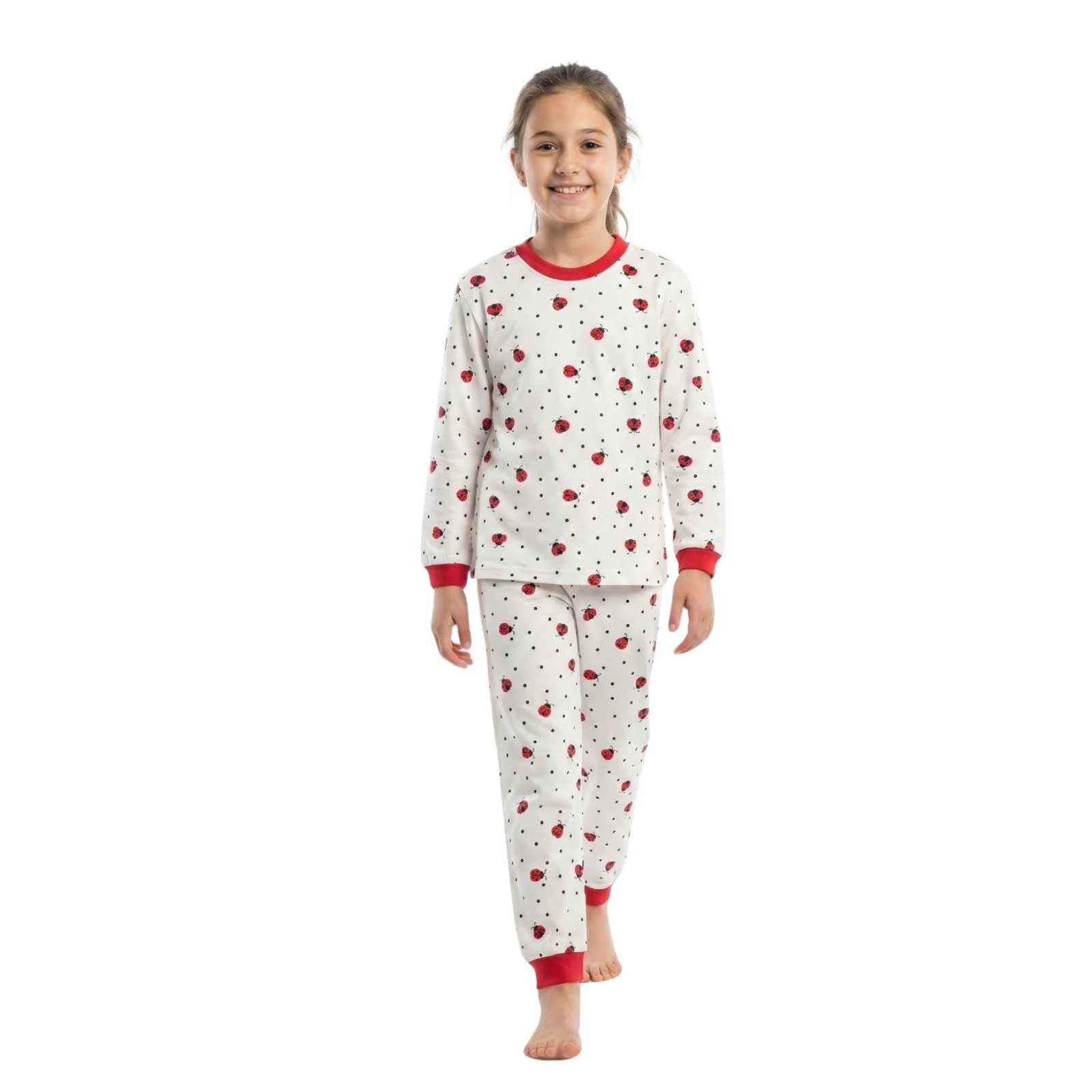 KIZ 10/12 YAŞ UĞUR BÖCEKLİ PJAMA TAKIM