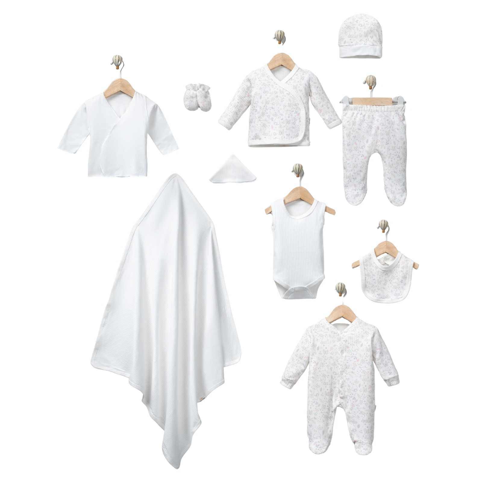 KIZ 1/1 AY TAVŞAN BASKILI10  LÜ SET 