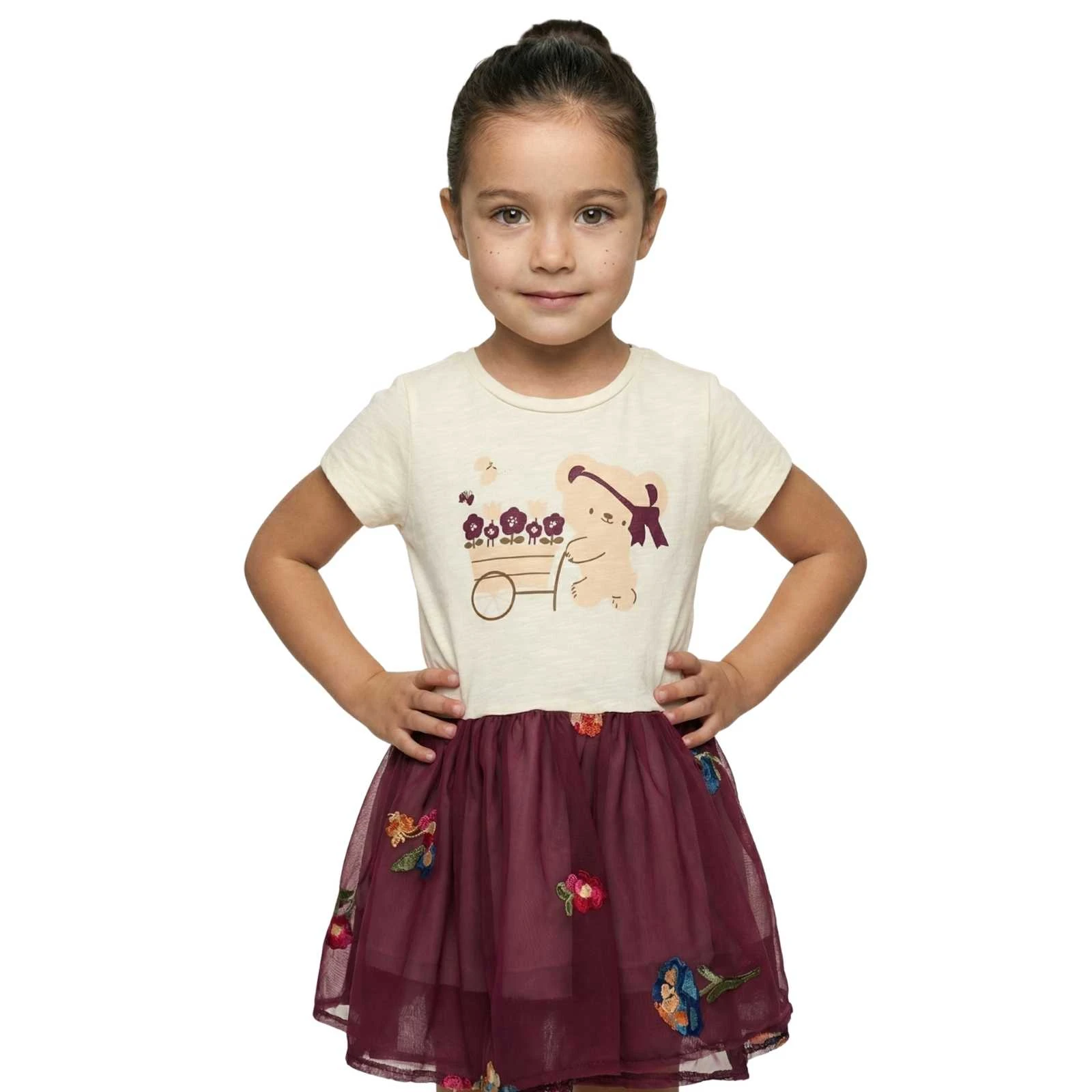 KIZ 2/5 YAŞ GÜLLÜ BADİLİ ELBİSE