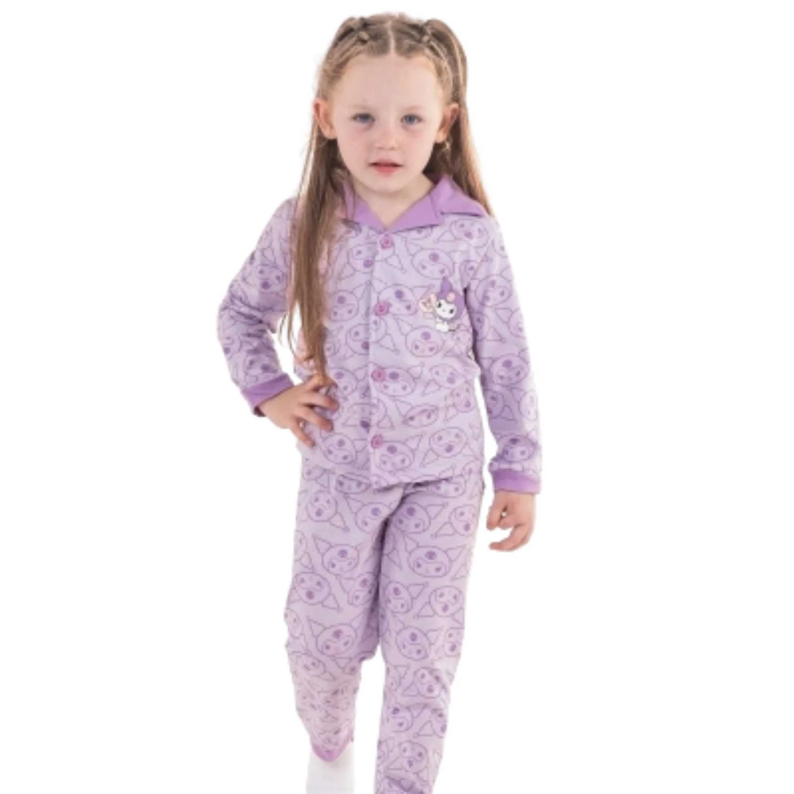 KIZ 3/6 YAŞ KUROMİ BASKILI PİJAMA TAKIM