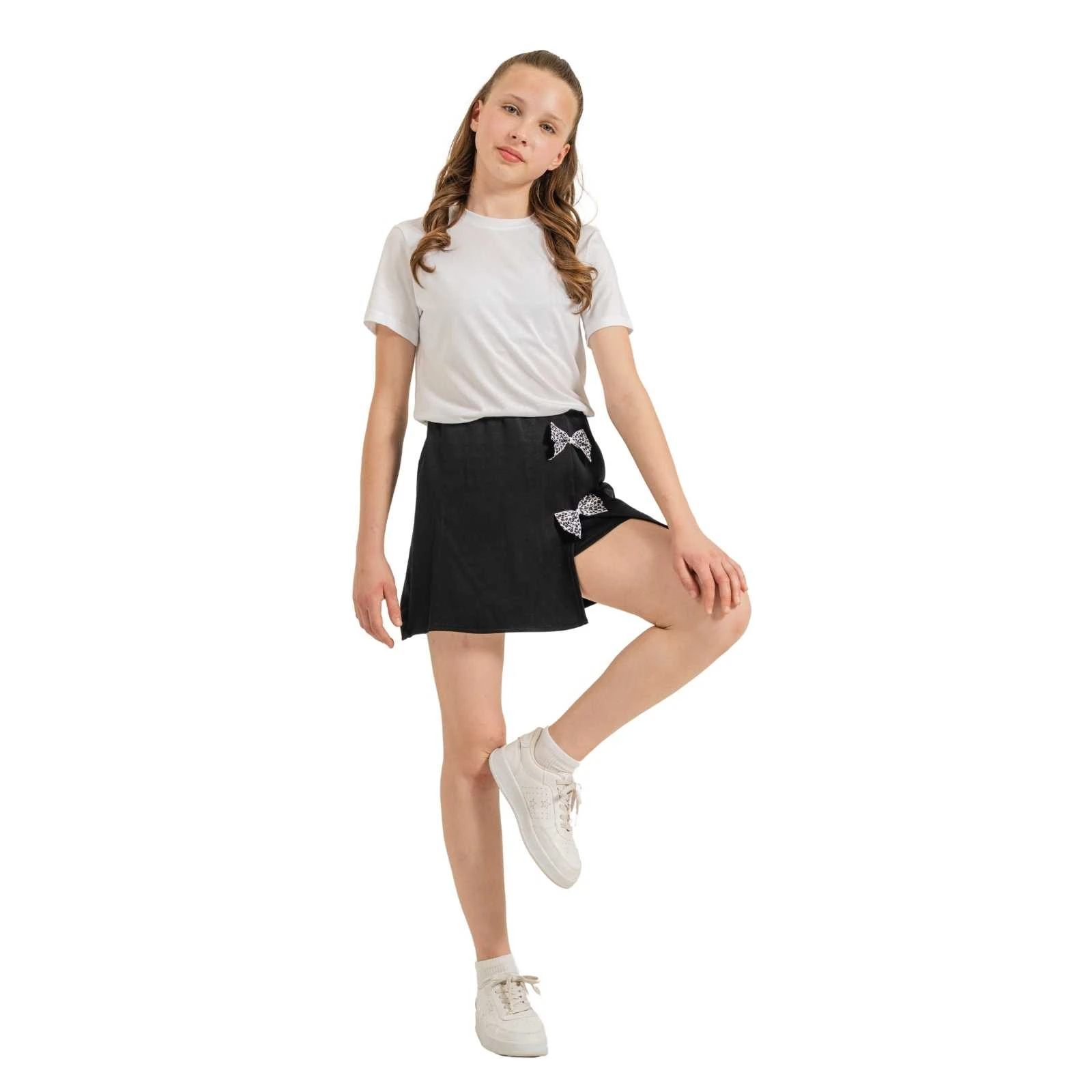 KIZ 5/8 YAŞ PUANTİYE FİYONKLU ŞORT ETEK