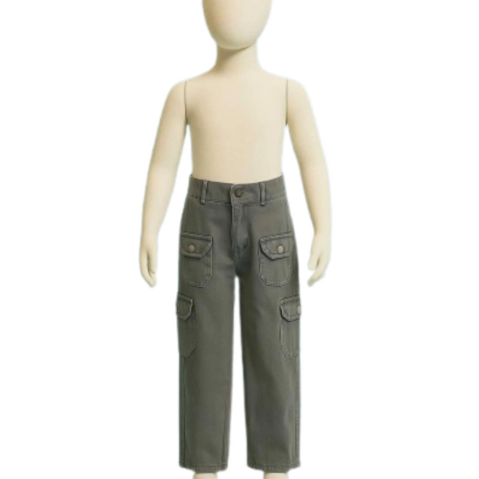KIZ 6/10 YAŞ CEP DETAYLI KETEN PALAZZO PANTOLON