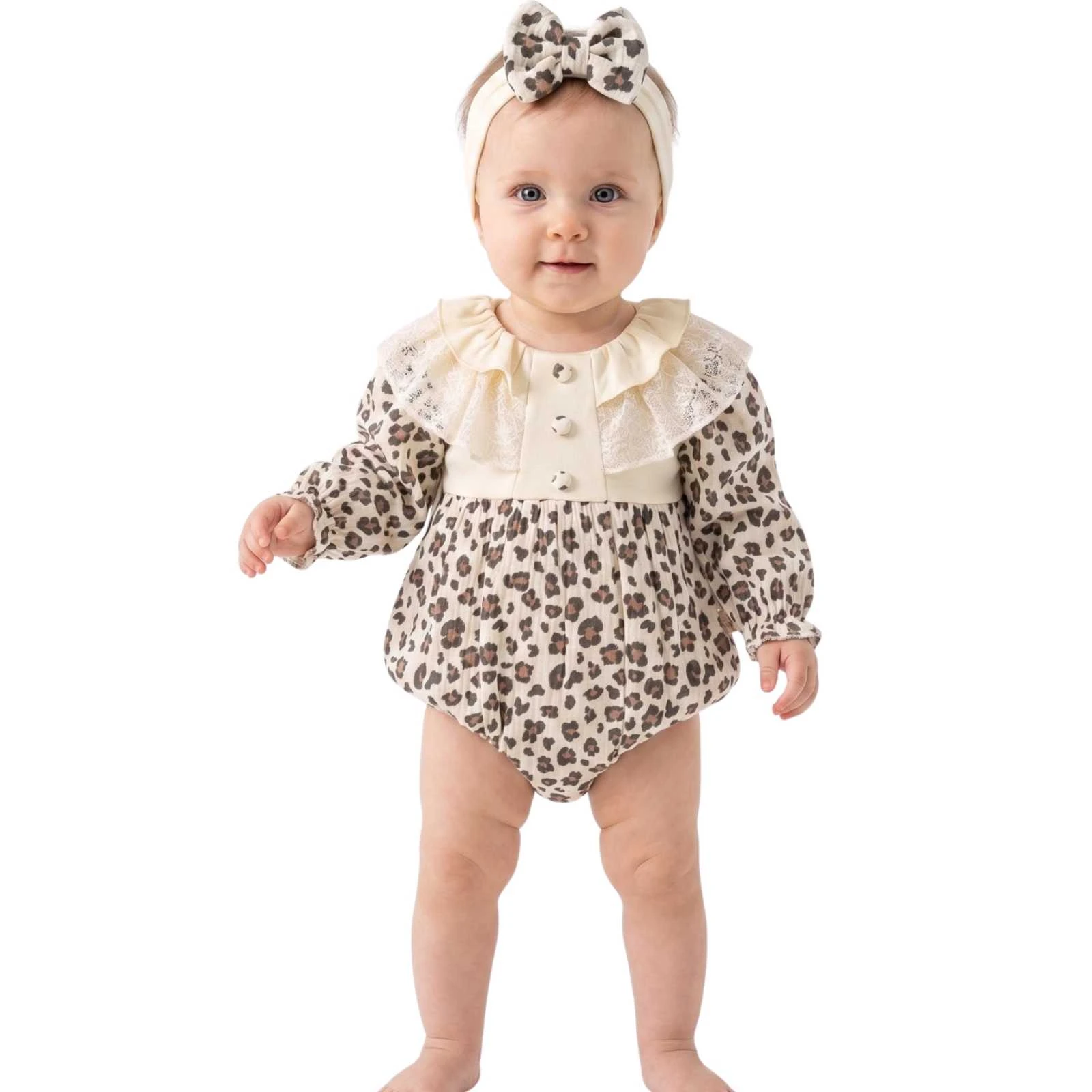 KIZ 6/12 AY LEOPAR MUSLİM ROMPER