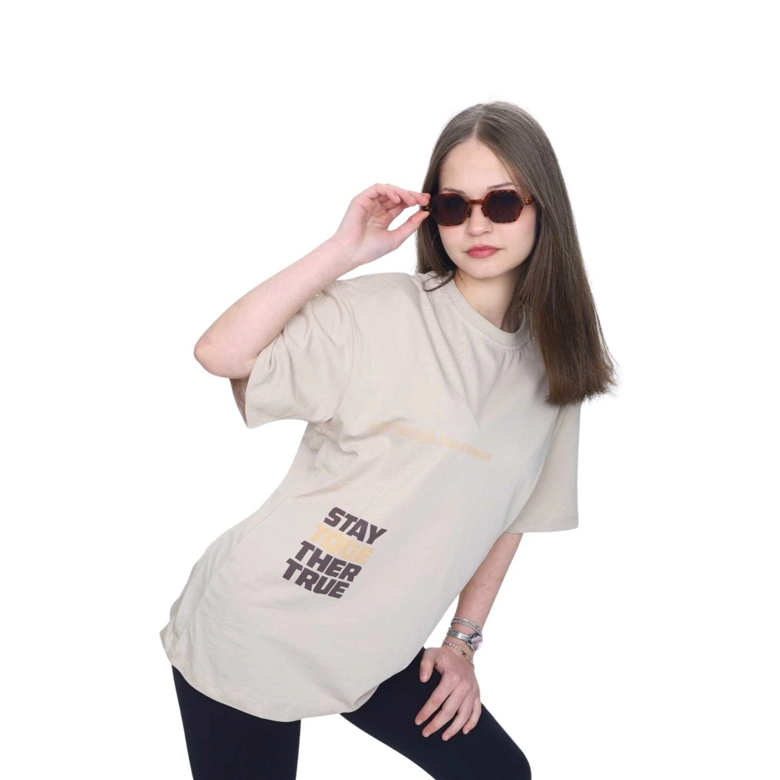 KIZ 8/16 YAŞ STAY STRONGER BASKILI TSHIRT