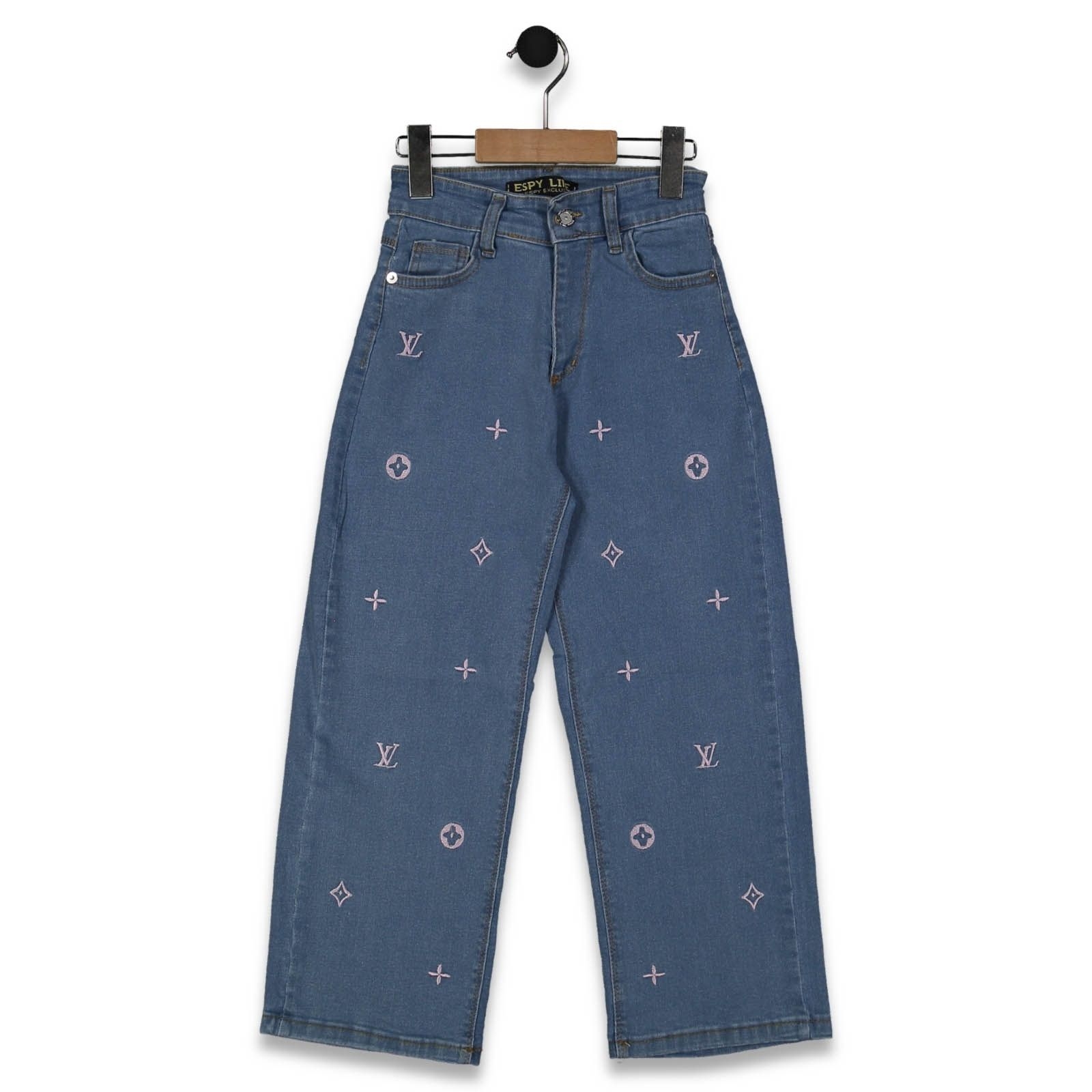 KIZ 9/16 YAŞ BOL PAÇA LV NAKIŞLI KOT PANTALON