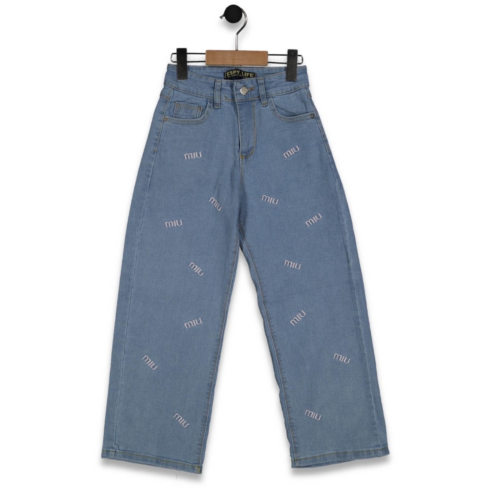KIZ 9/16 YAŞ BOL PAÇA MIU NAKIŞLI KOT PANTALON