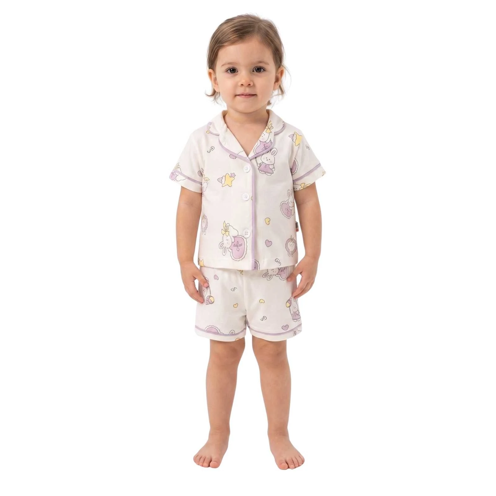 KIZ 9/24 AY TAVŞAN BASKILI PİJAMA TAKIM