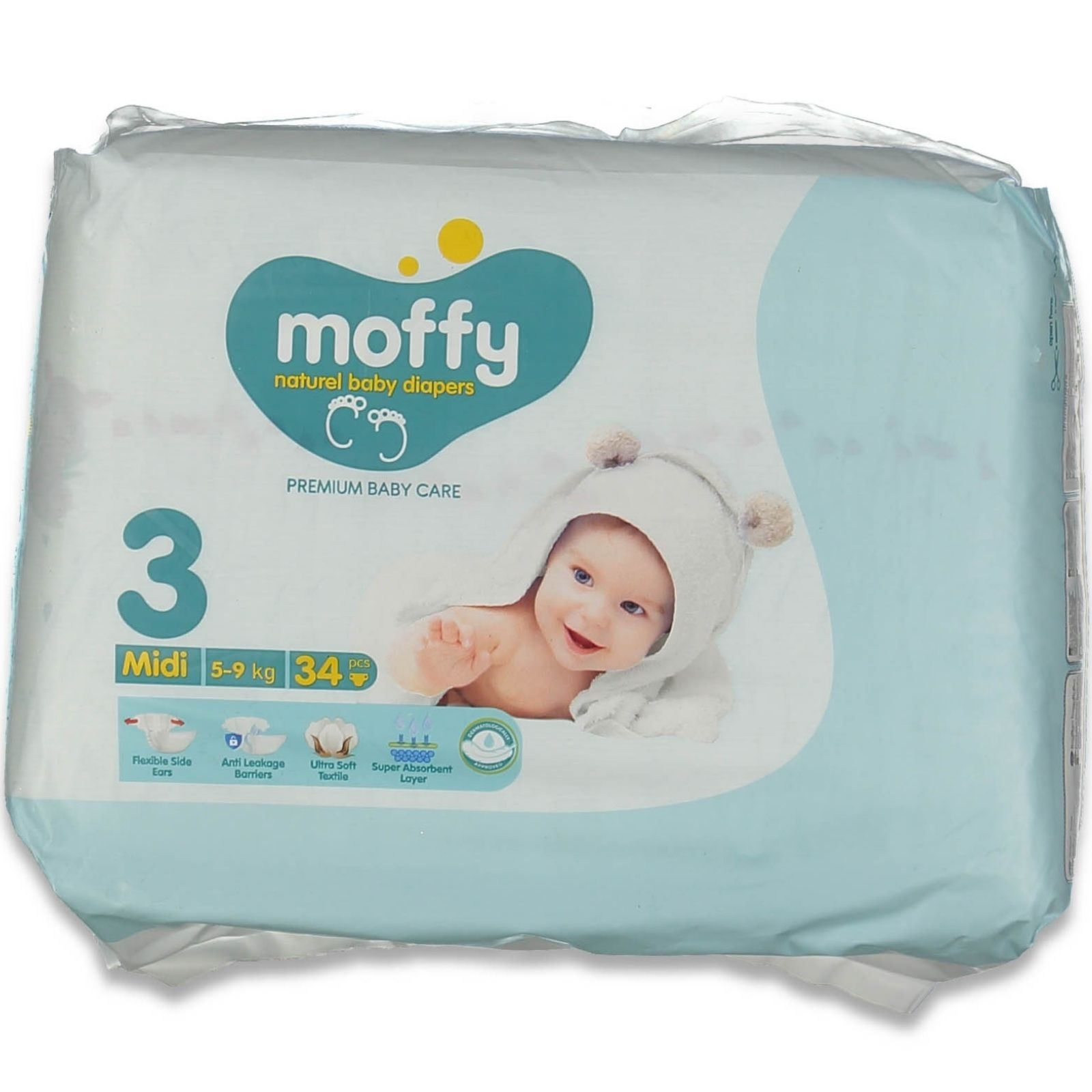 MOFFY TWİN BEBEK BEZİ NO:3 5/9 KG (34 PCS X 5)