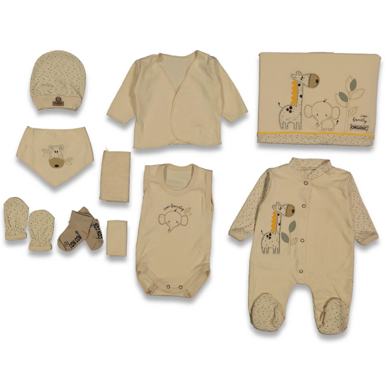 UNISEX 0/3 AY 10 LU ZEBRA ORHANİK LÜX ZIBIN  SET