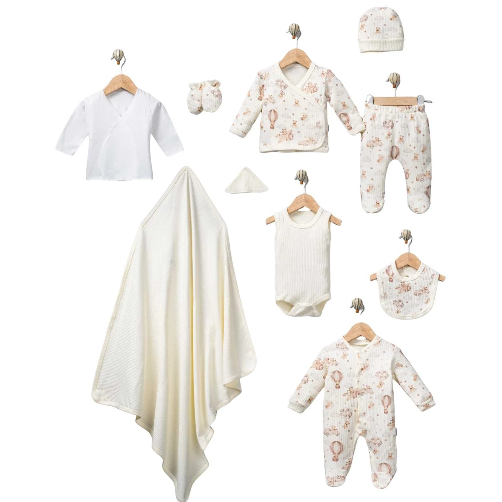 UNISEX 1/1 AY UÇAN BALON BASKILI 10 LÜ SET 