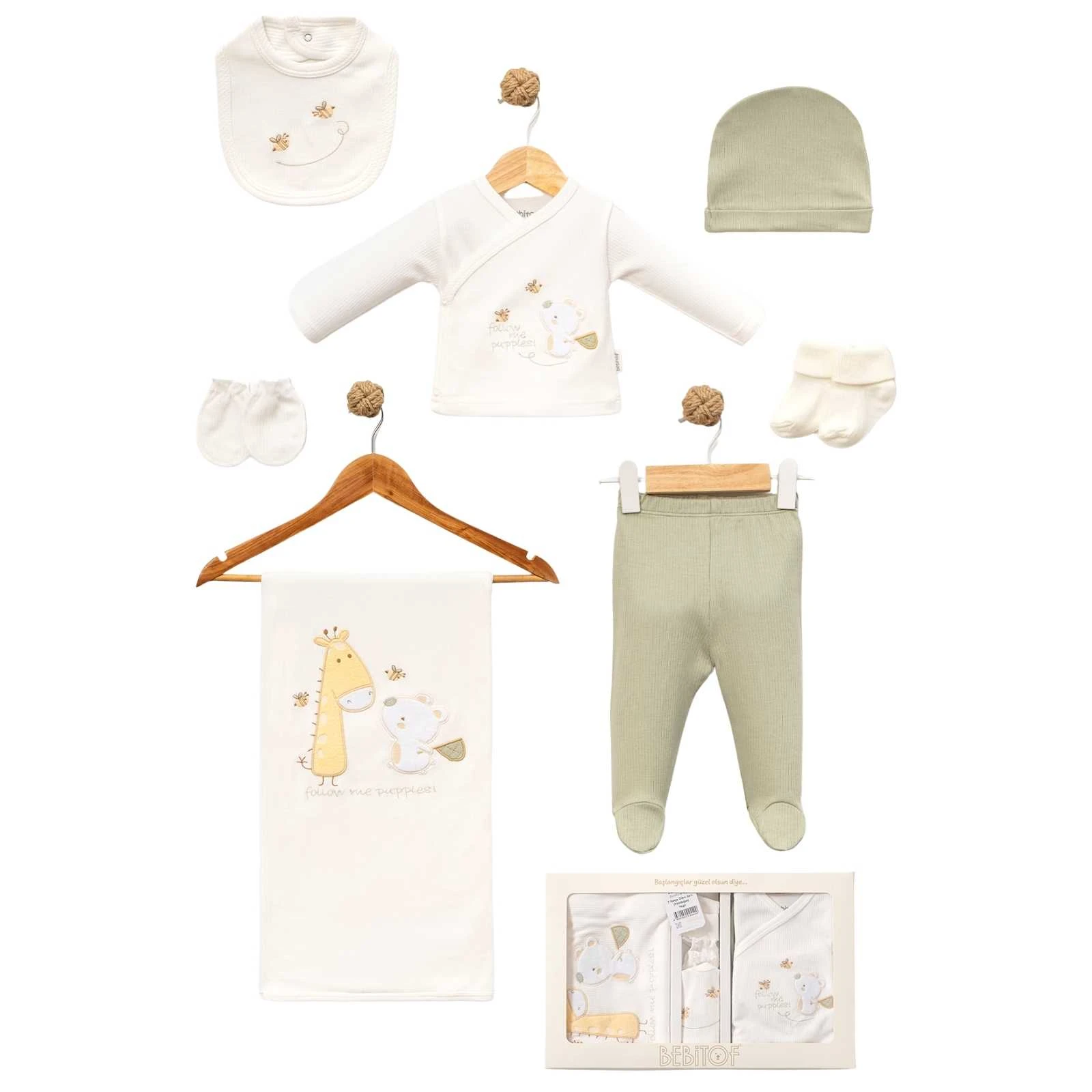 UNISEX 1/1 AY ZÜRAFA VE AYI 7Lİ ZIBIN SETİ