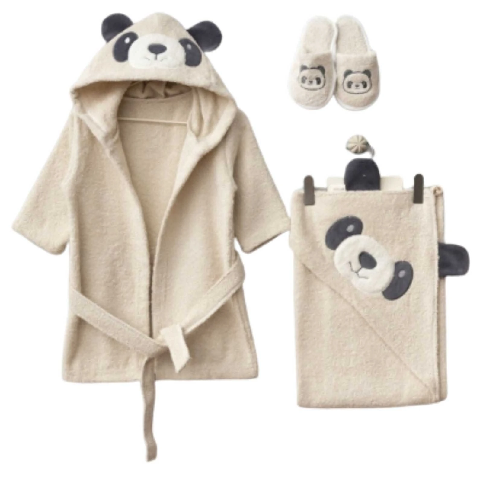 UNISEX 1/24 AY GÜLEN PANDA BORNOZ SETİ