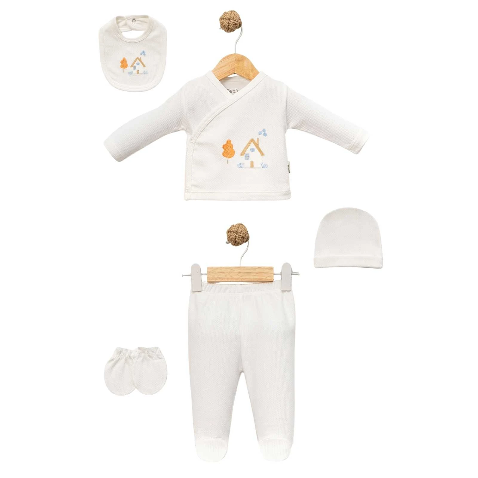 UNISEX 1/3 AY EV NAKIŞLI 5 PARÇA ZIBIN TAKIMI