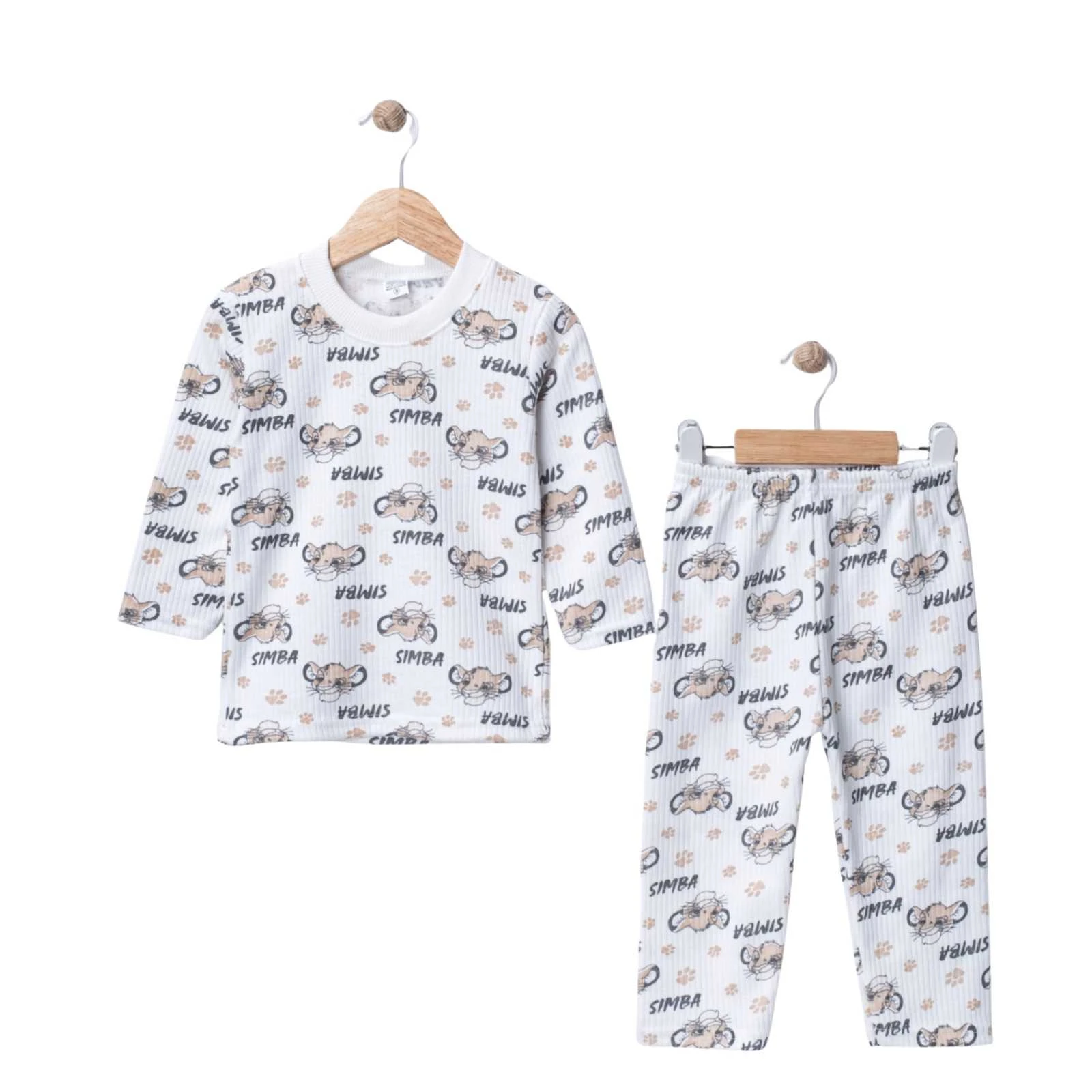 UNISEX 1/3 YAŞ RAPORLU SİMBA DESEN PİJAMA TAKIMI 