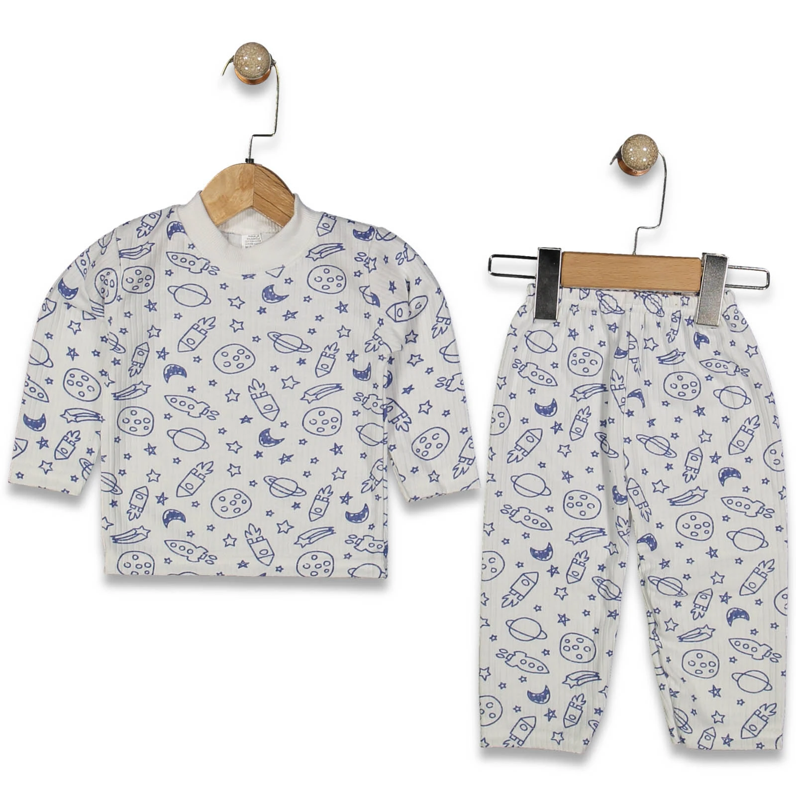 UNISEX 1/3 YAŞ RAPORLU UZAY DESENLİ PİJAMA TAKIMI 