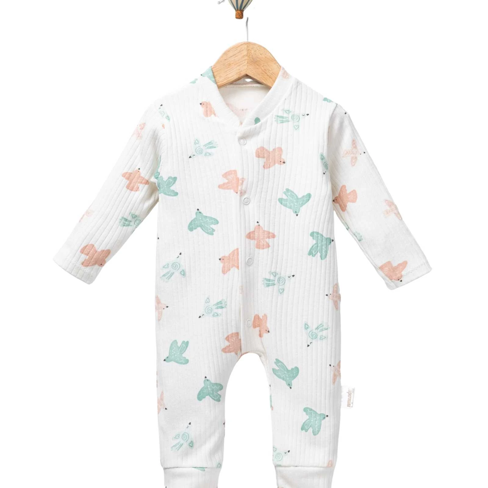 UNISEX 1/9 AY RENKLİ KUŞ MANŞETLİ TULUM