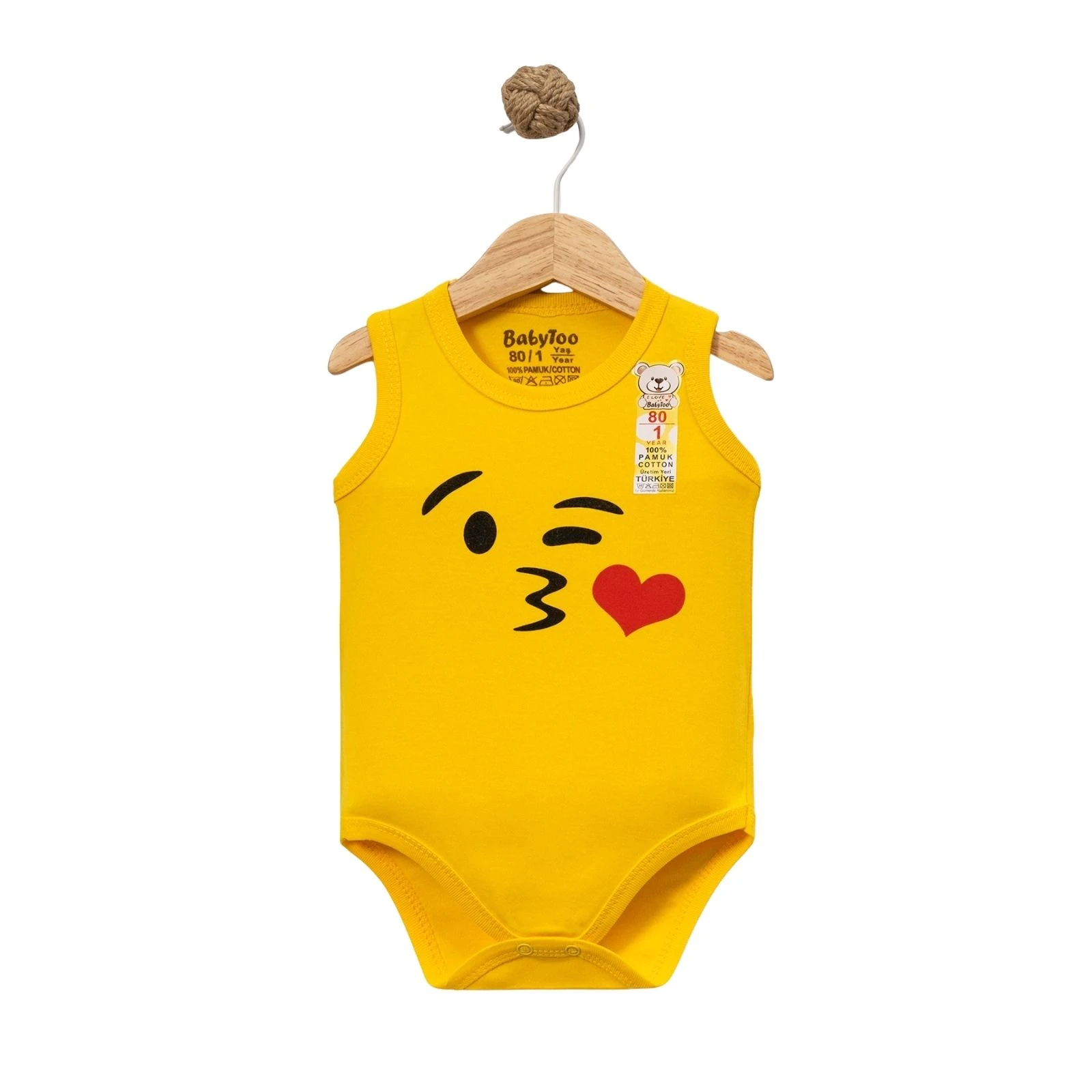 UNISEX 3/18 AY ÖPÜCÜK KALPLİ EMOJİ BASKILI ASKILI 