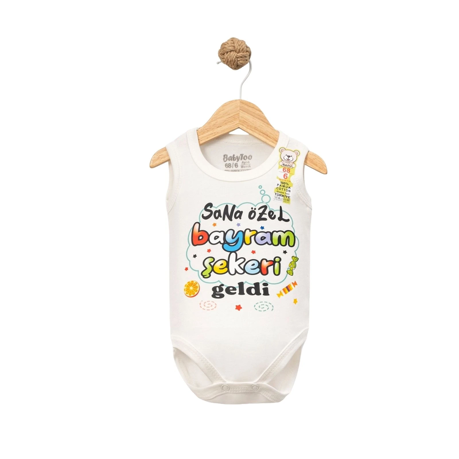 UNISEX 3/18 AY SANA ÖZEL BAYRAM ŞEKERİ BASKILI ASK
