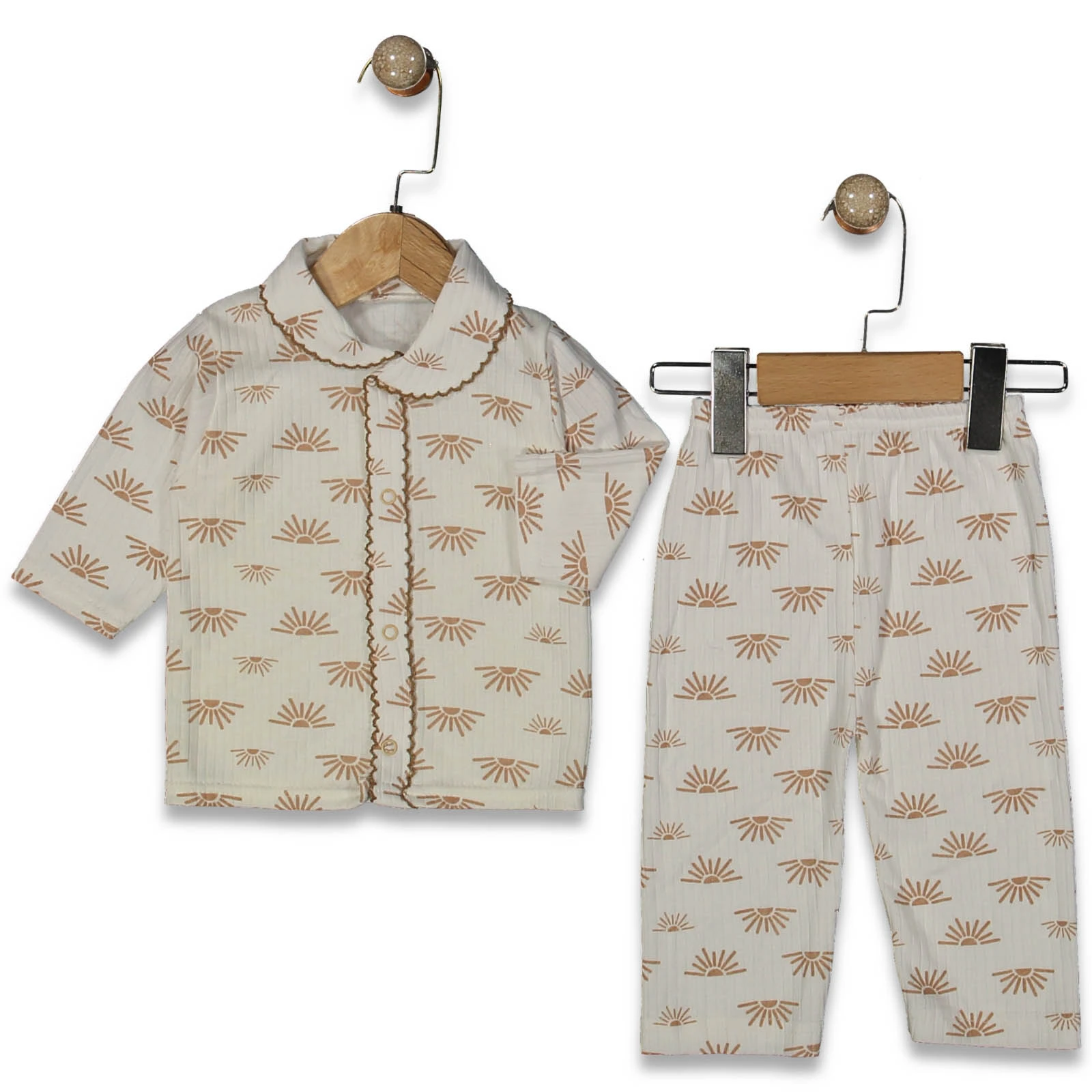 UNISEX 3/3 AY Güneş desen pijama takım