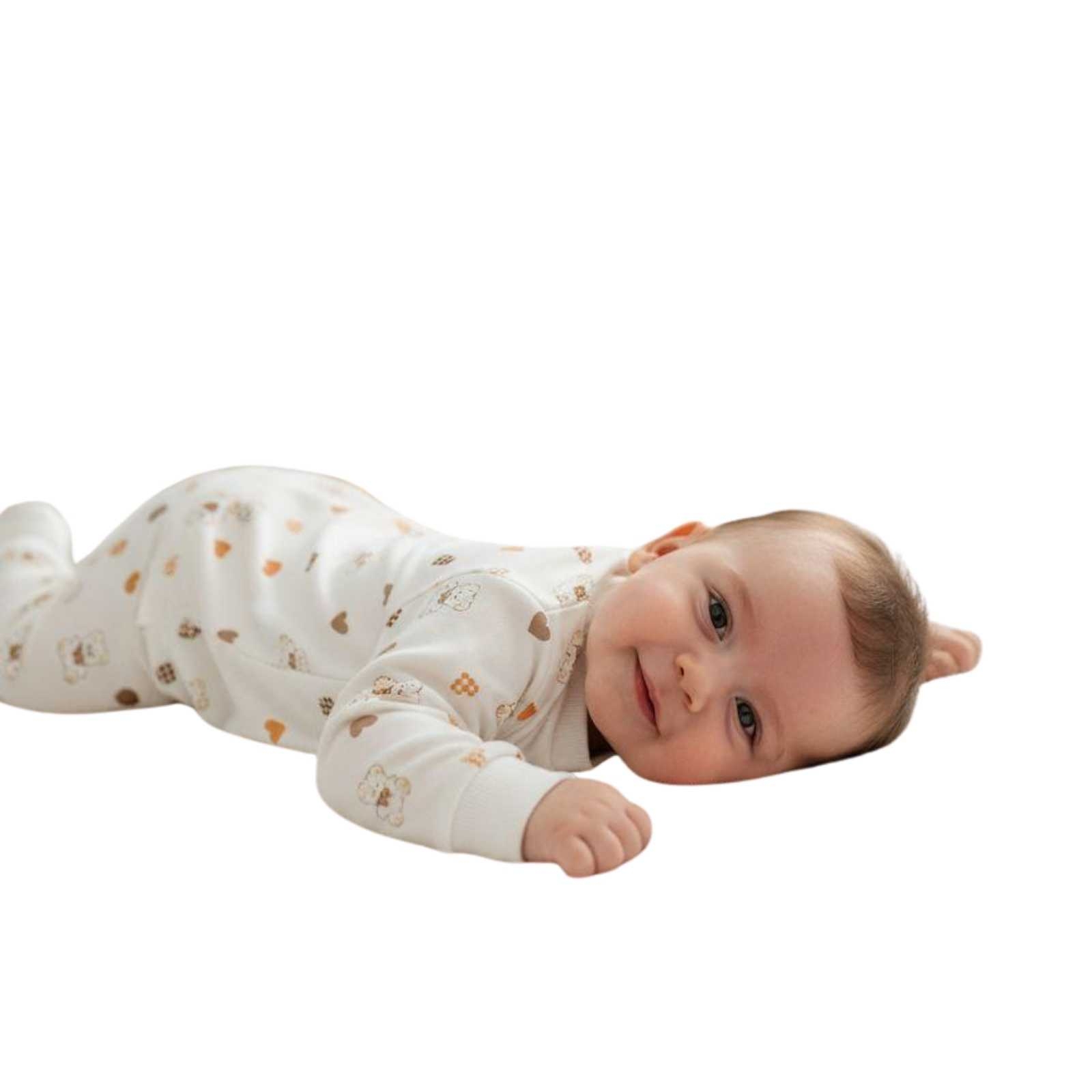 UNISEX 3/6 YAŞ ÇITÇITLI KALPLİ AYI PİJAMA takım