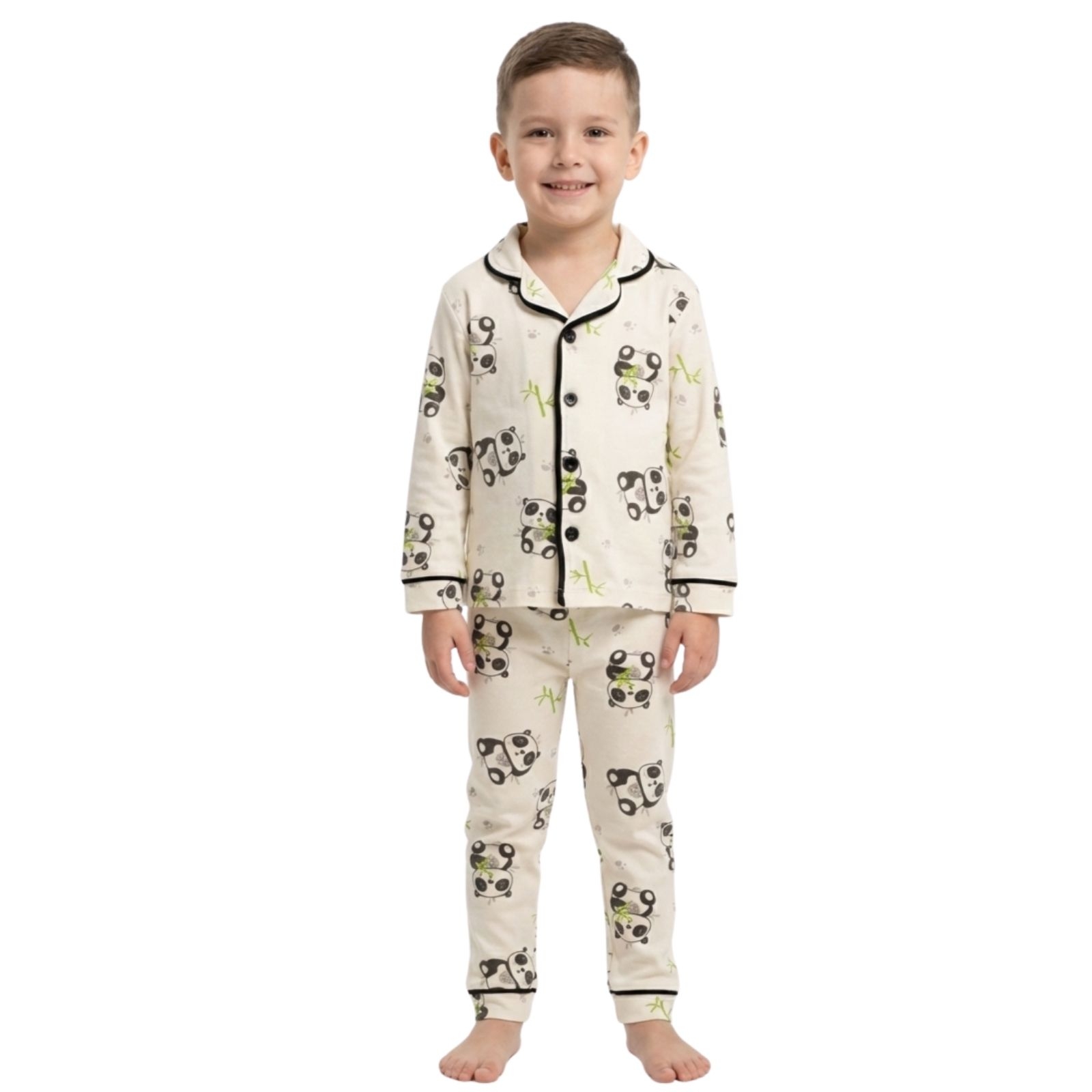 UNISEX 3/6 YAŞ PANDA BASKILI PİJAMA TAKIM