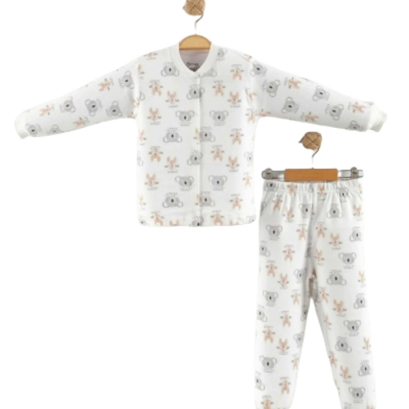 UNISEX 3/6 YAŞ PANDA KAFALI  ÇITÇITLI PİJAMA 