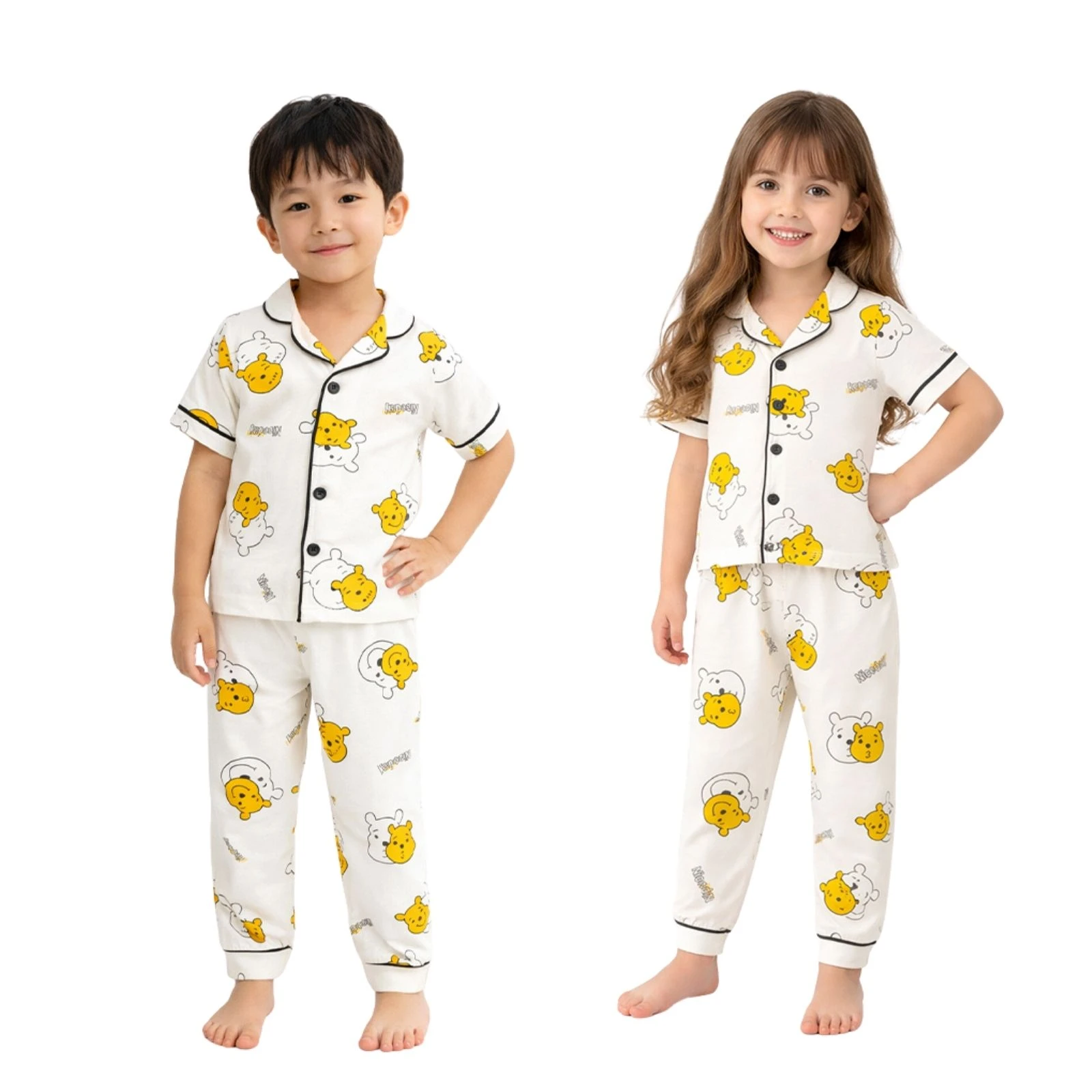 UNISEX 3/6 YAŞ POOH BASKILI PİJAMA TAKIM