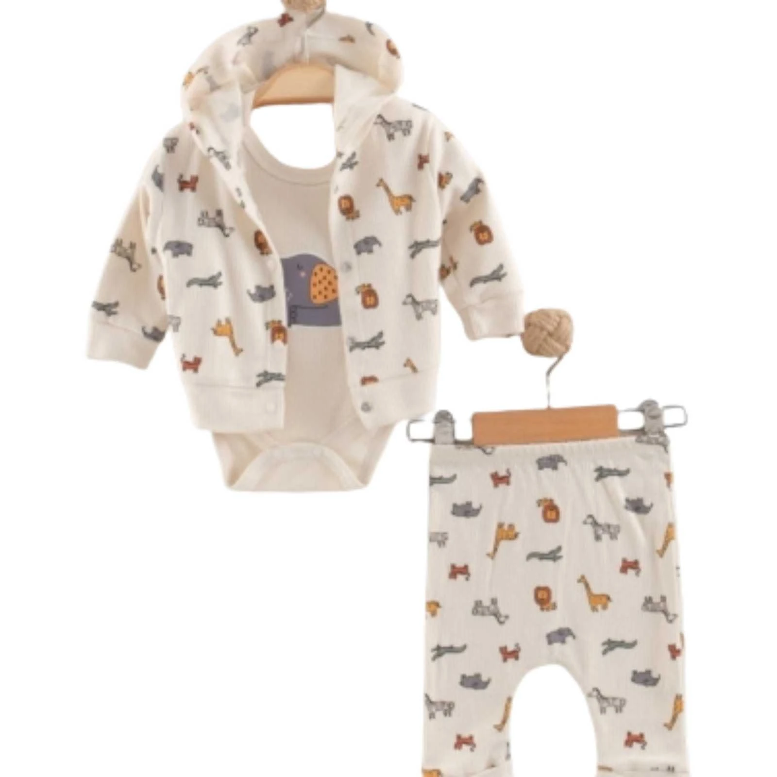 UNISEX 3/9 AY HAYVANLAR ALEMİ 3'LÜ TAKIM 