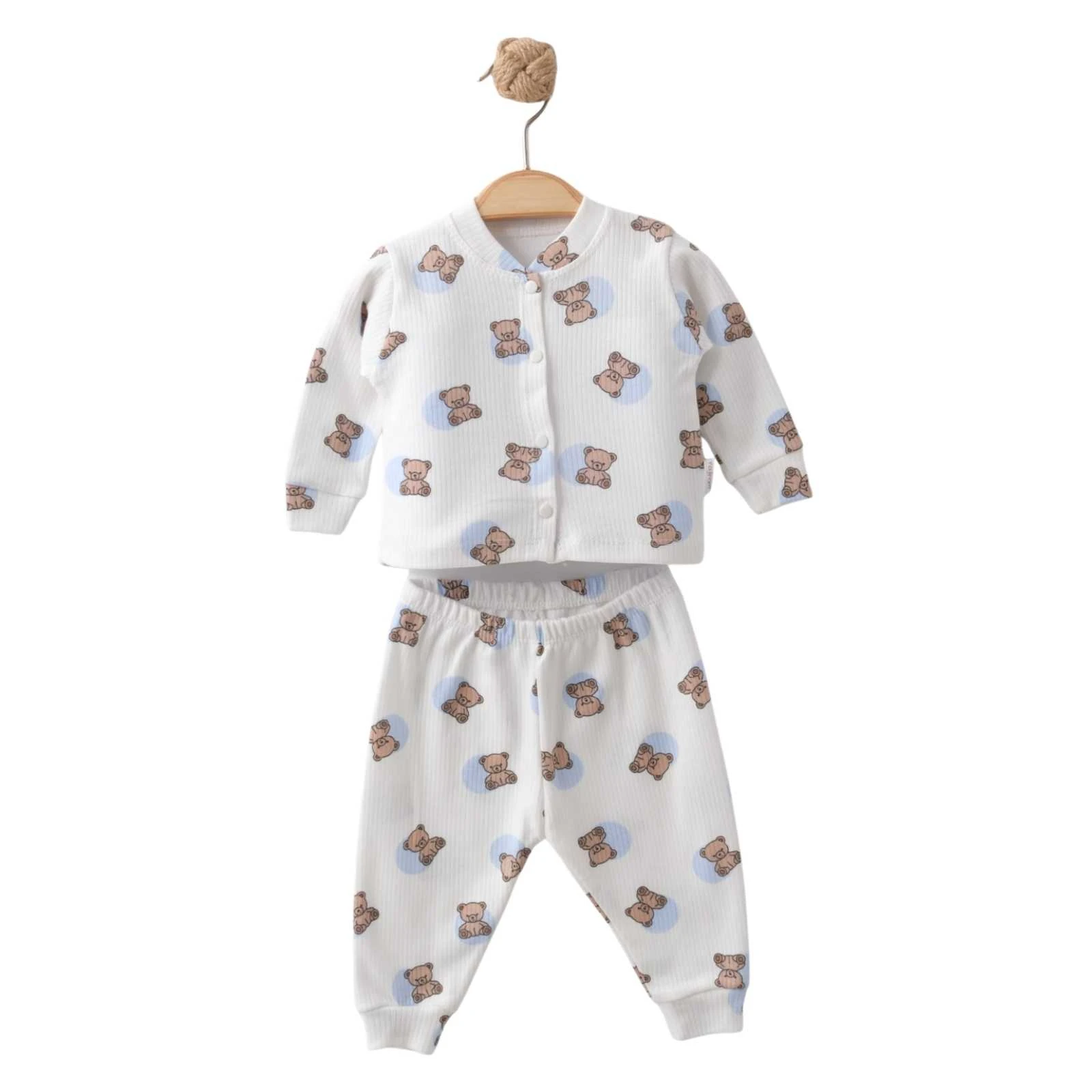UNISEX 3/9 AY PUANLI AYICIK PİJAMA TAKIM 