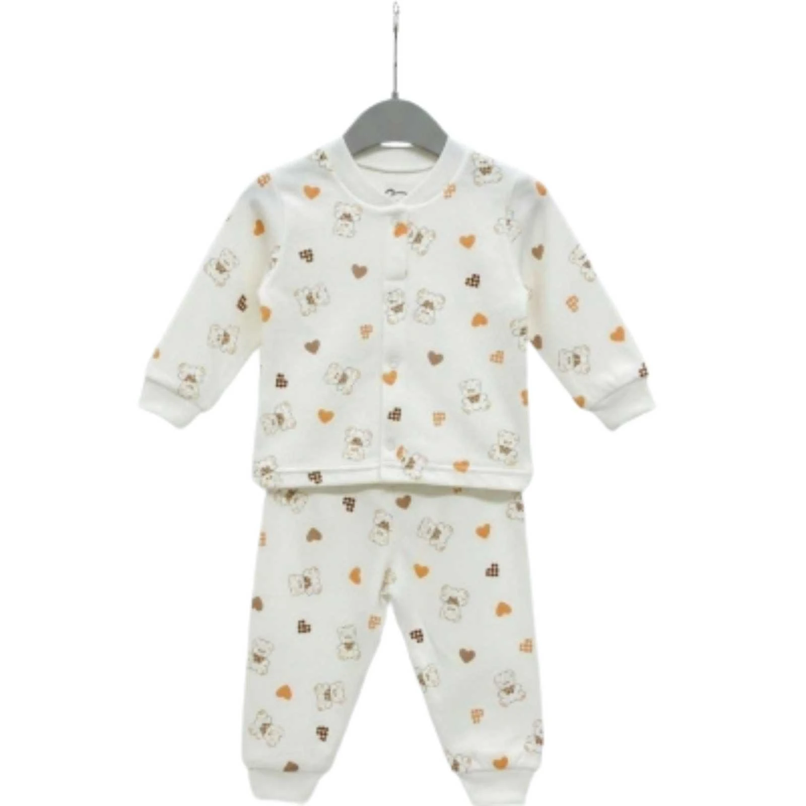 UNISEX 6/24 AY ÇITÇITLI KAPLI AYICIK PİJAMA TAKIM