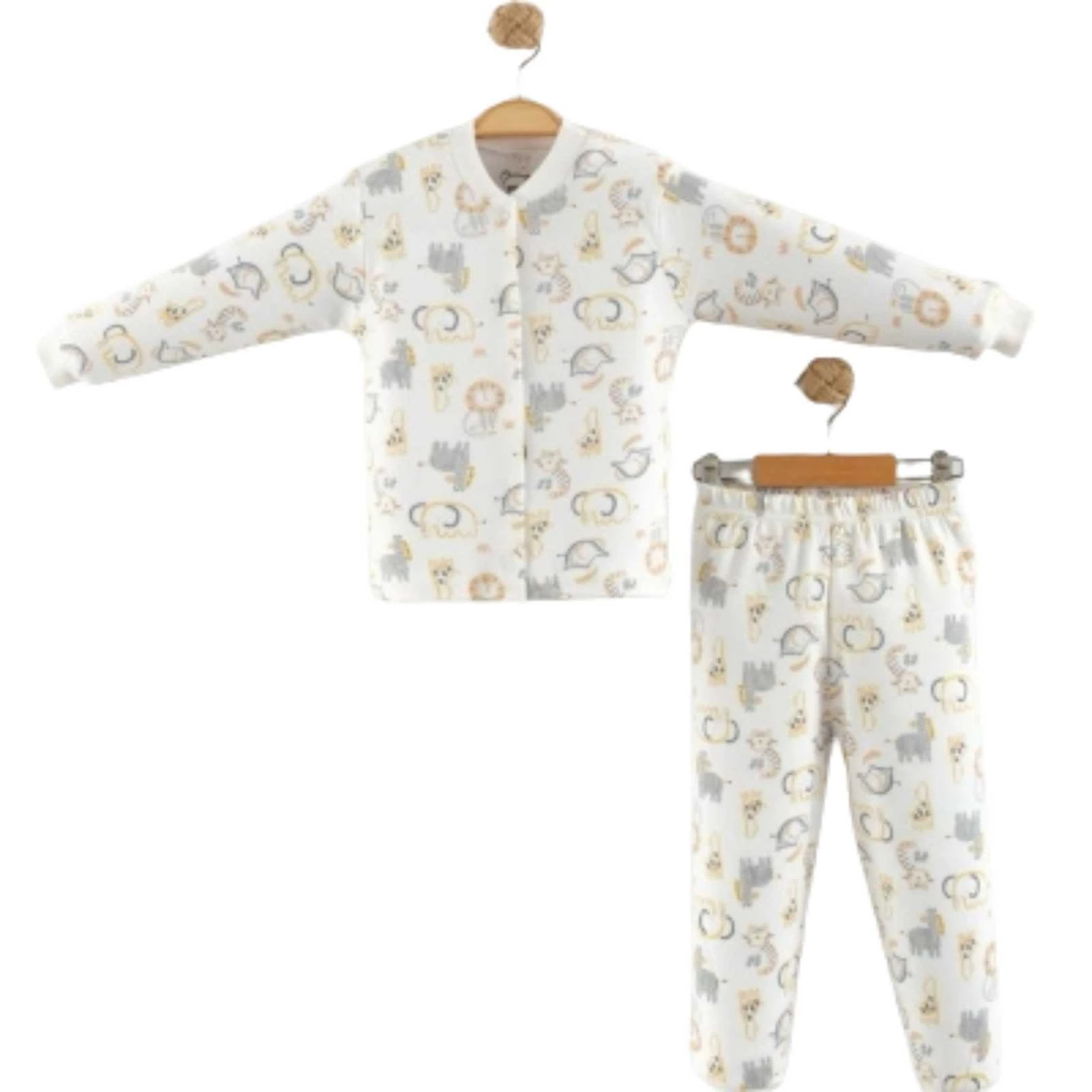 UNISEX 6/24 AY ÇITÇITLI SARI ZEBRAFİL PİJAMA TAKIM