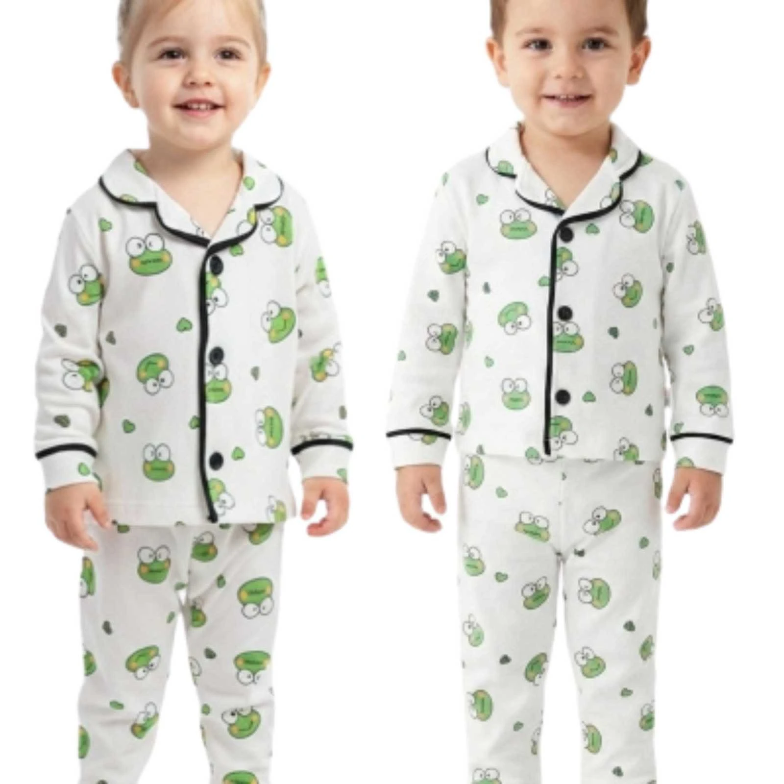 UNISEX 9/24 AY KURBAĞA BASKILI AYLIK PİJAMA TAKIM