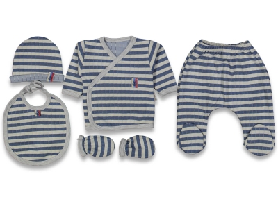 ERKEK 3/3 AY ÇİZGİLİ JAKARLI 5'Lİ ZIBIN SETİ 