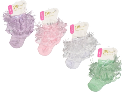 KIZ FLORİT DANTELLİ SAKALLI ÇORAP