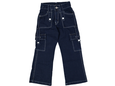 KIZ 6/10 YAŞ KARGO CEP ÇITÇITLI KOT PANTOLON
