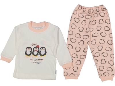 UNISEX 12/24 AY PENGUEN BASKILI PİJAMA TAKIM