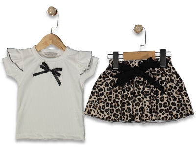 KIZ 2/5 YAŞ LEOPARLI KUŞAKLI 2 Lİ KIZ TKM