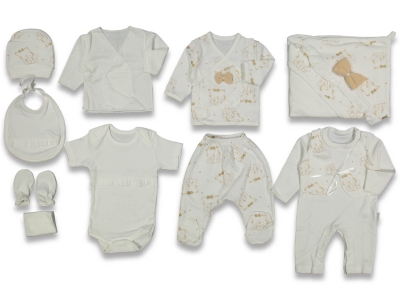 UNISEX 3/3 AY 10'LU ZIBIN SETİ - SİMLİ KEDİLİ 