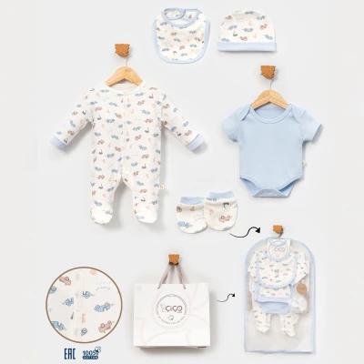 BELEMİR- 7206/ Araba Baskılı 5'li Hediyelik Set