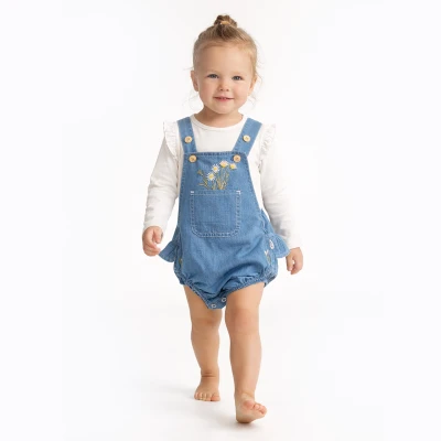  ÇİÇEK NAKIŞLI KOT TAKIM 