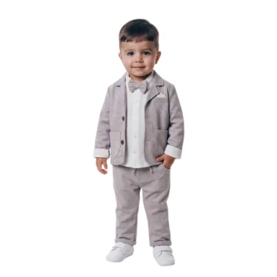 ERKEK 2/5 YAŞ CEKETLİ PAPYONLU 3 LÜ TAKIM